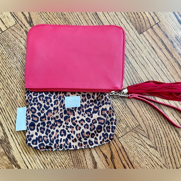 Chico's Red Clutch, Suede Tassel, NWOT - Picture 4 of 10